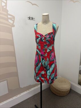 NWT farm rio Tropical Sundress in Red & Teal